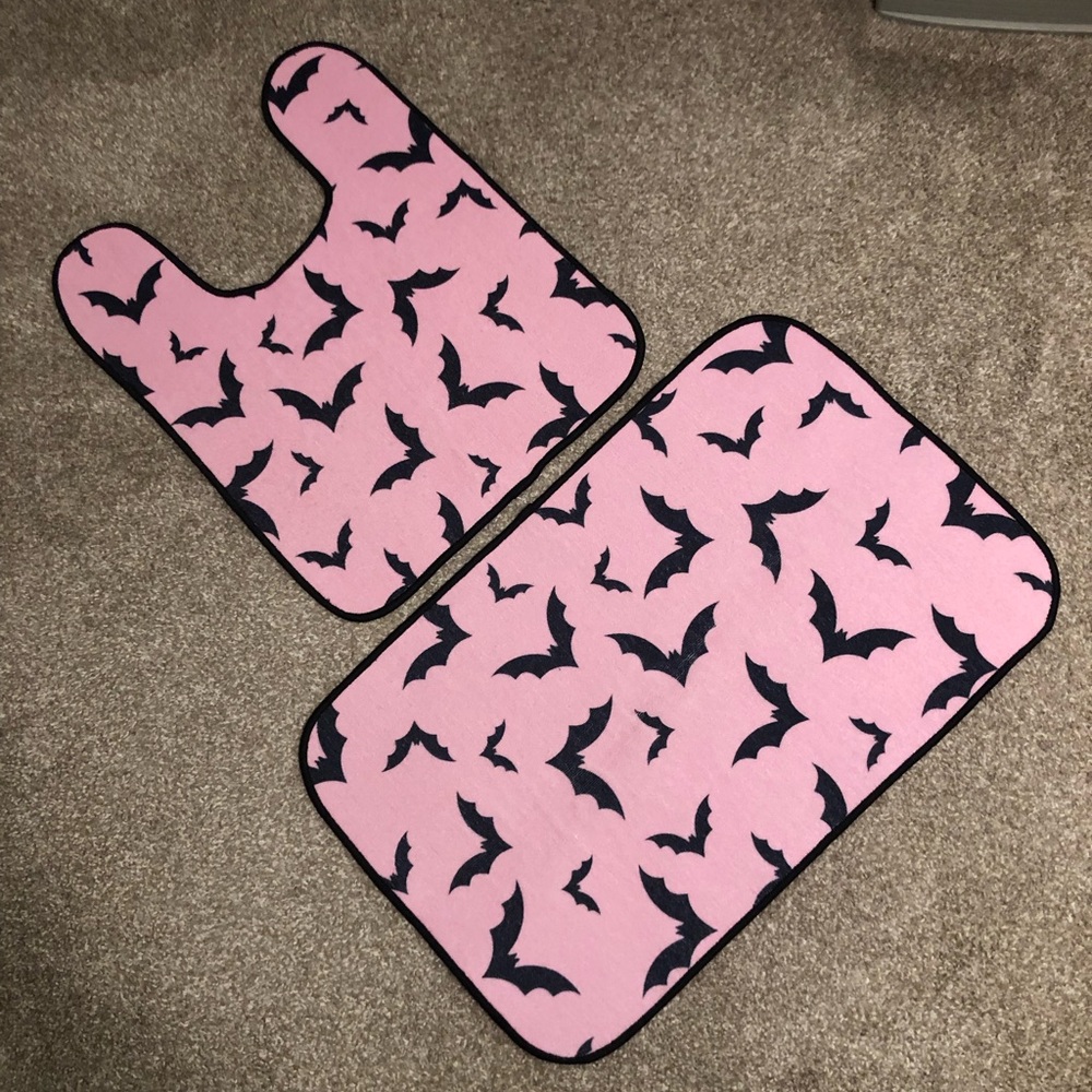 Dolls Kill Dolls Home Halloween Bat Home Decor Bathroom Rugs, Set of 2